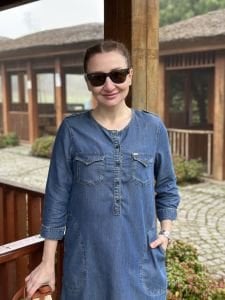 Orjinal Tensel kot elbise tunik lacivert