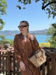 Jena Viskon katleya elbise taba