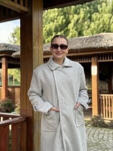 Uzun Keçe Kaşe kaban Gri