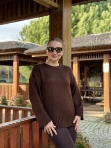 Massi Yumoş kazak kahve