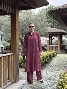 A.akay Lale Nakışlı Takım(6016) Bordo