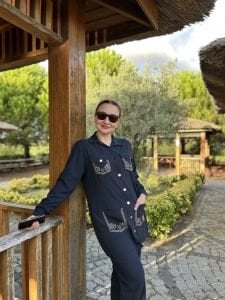 Taşlı Ceket Takım Lacivert