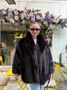 Premium Astarlı KÜRK uzun Siyah