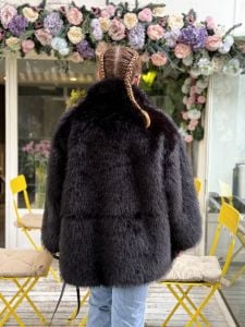 Premium Astarlı KÜRK uzun Siyah