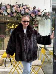 Premium Astarlı KÜRK uzun Siyah