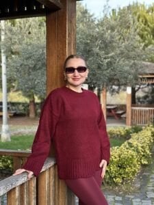 Massi Yumoş kazak bordo