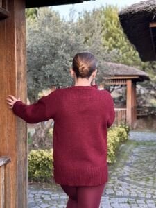 Massi Yumoş kazak bordo