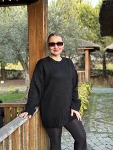 Massi Yumoş kazak siyah