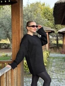 Massi Yumoş kazak siyah