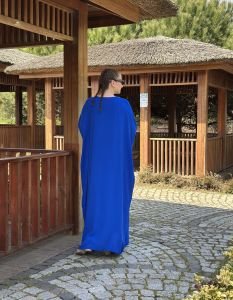 V yaka geniş kalıp elbise 2018 saks