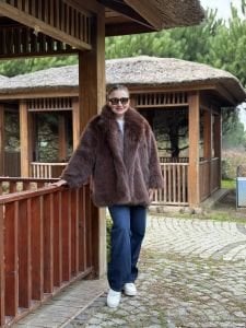 Premium Astarlı KÜRK uzun Kahve