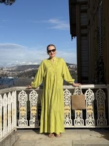 Yağ Yeşili Defne Varaklı Viskon katleya