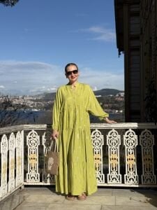 Yağ Yeşili Defne Varaklı Viskon katleya