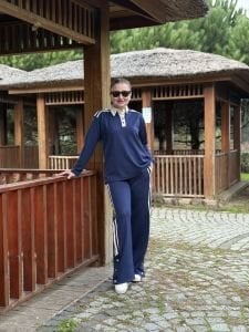 Flora pamuk takım lacivert