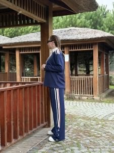 Flora pamuk takım lacivert