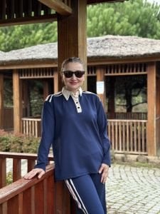 Flora pamuk takım lacivert