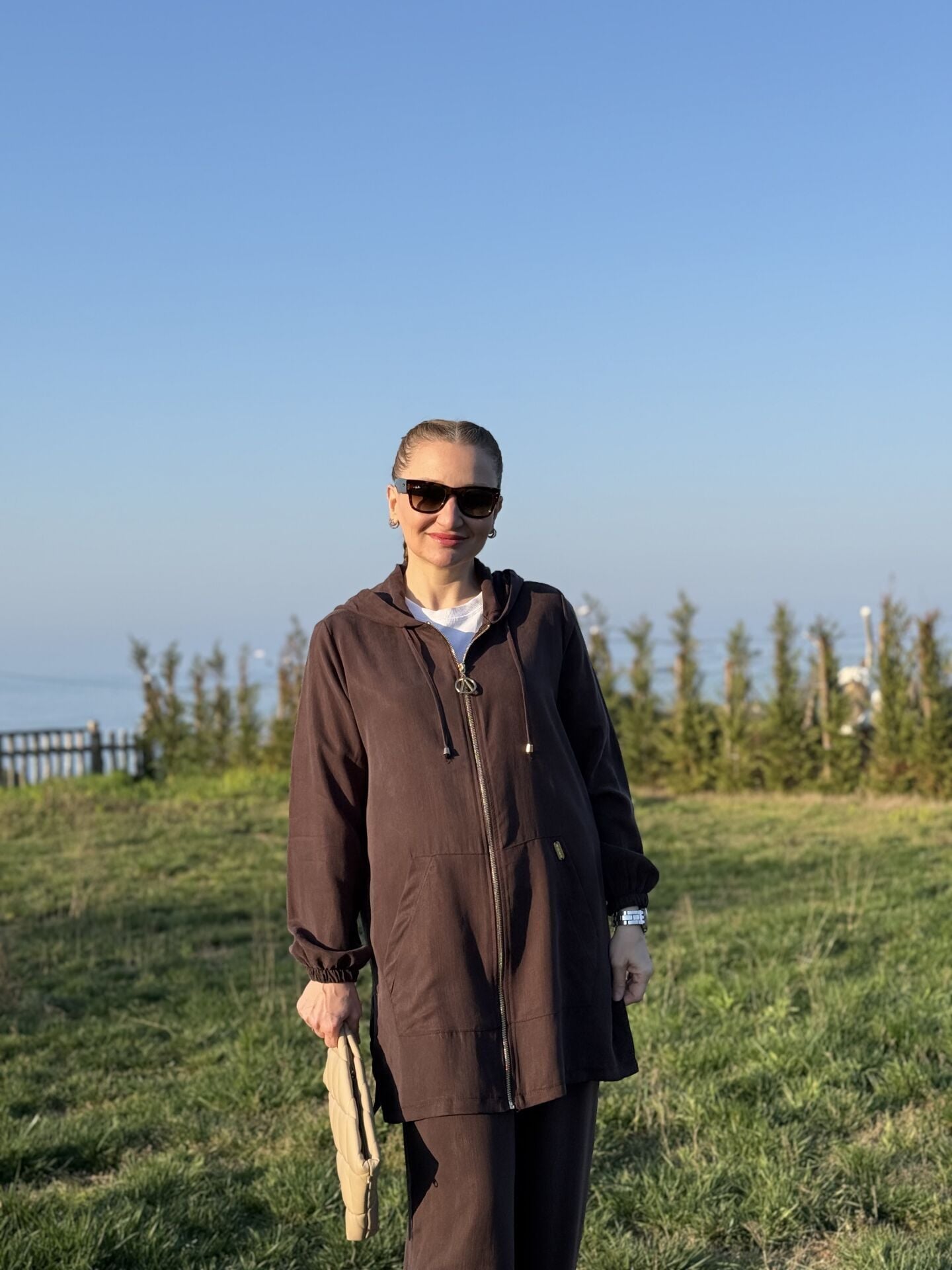 A.akay kupra tensel Fermuarlı takım kahve