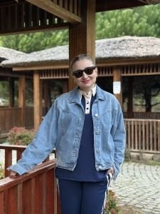 Orjinal BDG Bambi taşlanmış Mavi kot ceket