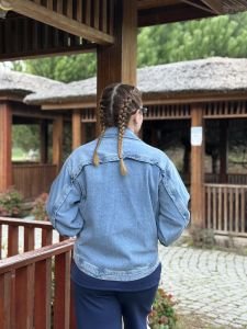 Orjinal BDG Bambi taşlanmış Mavi kot ceket