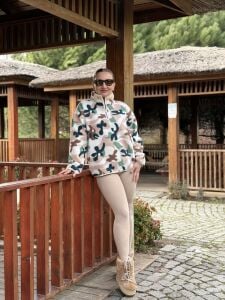 Çok renkli ava polar sweatshirt