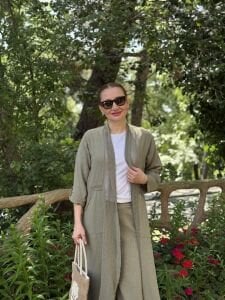 A.akay Kimono Keten Takım haki