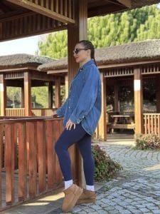 Orjinal Yan yırtmaç detaylı kot gömlek