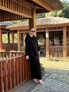 A.Akay Kapüşonlu Etekli Takım Siyah