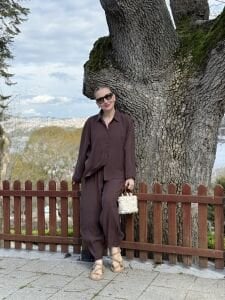 777 Tensel pamuk Takım kahve