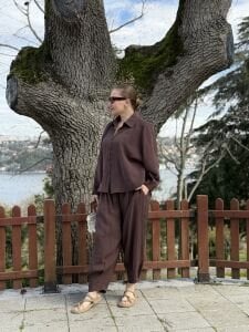 777 Tensel pamuk Takım kahve