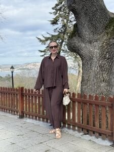 777 Tensel pamuk Takım kahve