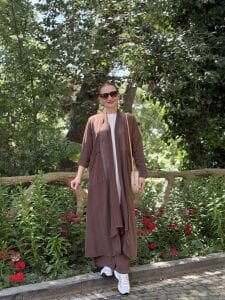 A.akay Kimono Keten Takım Kahve