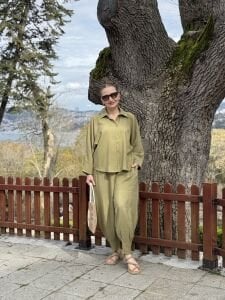 777 Tensel pamuk Takım Yağ yeşili