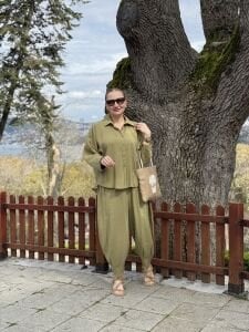 777 Tensel pamuk Takım Yağ yeşili