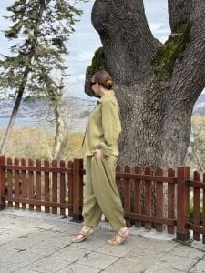 777 Tensel pamuk Takım Yağ yeşili