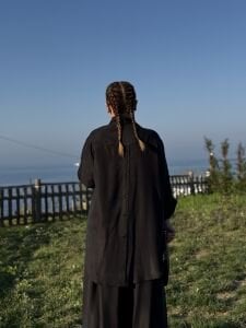 Premium İpek Kupra Takım Siyah