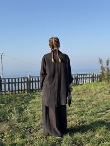 Premium İpek Kupra Takım Siyah