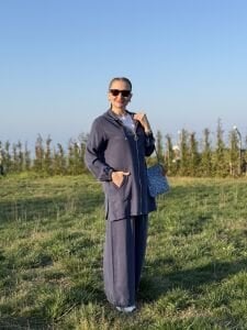 A.akay İpek Kupra takım İndigo