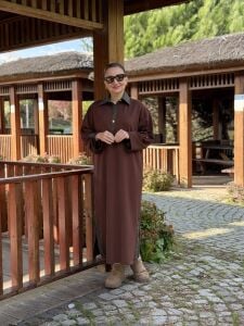 Milona Oysho elbise kahve-haki