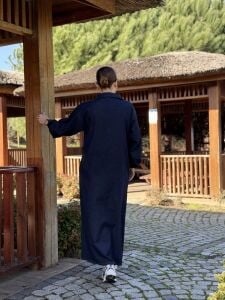 Yarım Fermuarlı kot elbise laci