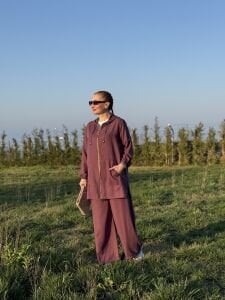 A.akay Fermuarlı Tensel Kupra takım Mürdüm