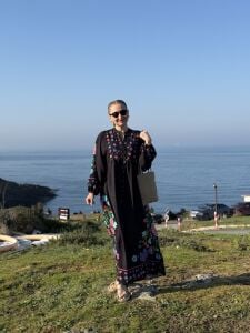 PREMİUM Etnik tasarım Çiçek Viskon Elbise SİYAH(Kopya)