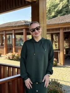 A.Akay Kapüşonlu Etekli Takım Zümrüt