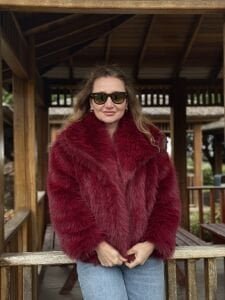 Premium Astarlı kısa KÜRK Bordo