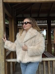 Premium Astarlı kısa KÜRK krem