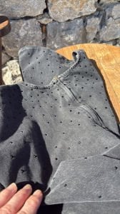 Orijinal marka Taşlı Kot Bluz antrasit