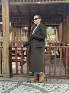 Haki Kaşe 4 düğmeli Kaban