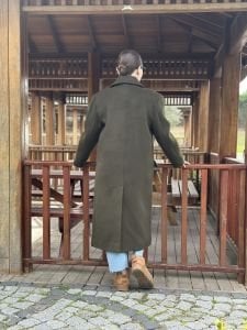 Haki Kaşe 4 düğmeli Kaban