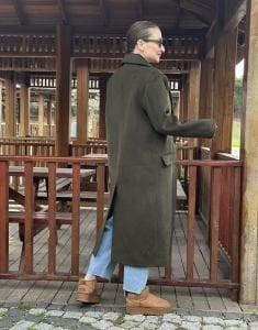 Haki Kaşe 4 düğmeli Kaban