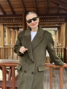 Haki Kaşe 4 düğmeli Kaban