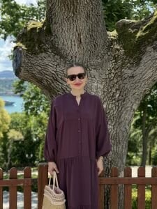Polo tensel katleya elbise Mürdüm